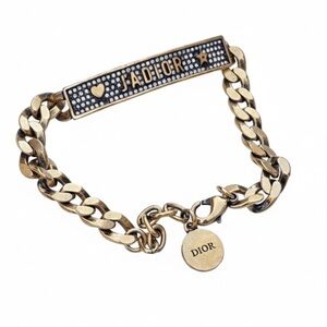 DIOR J’Dior Gold Plated Curb Chain Bracelet Special Edition FULL INCLUSION